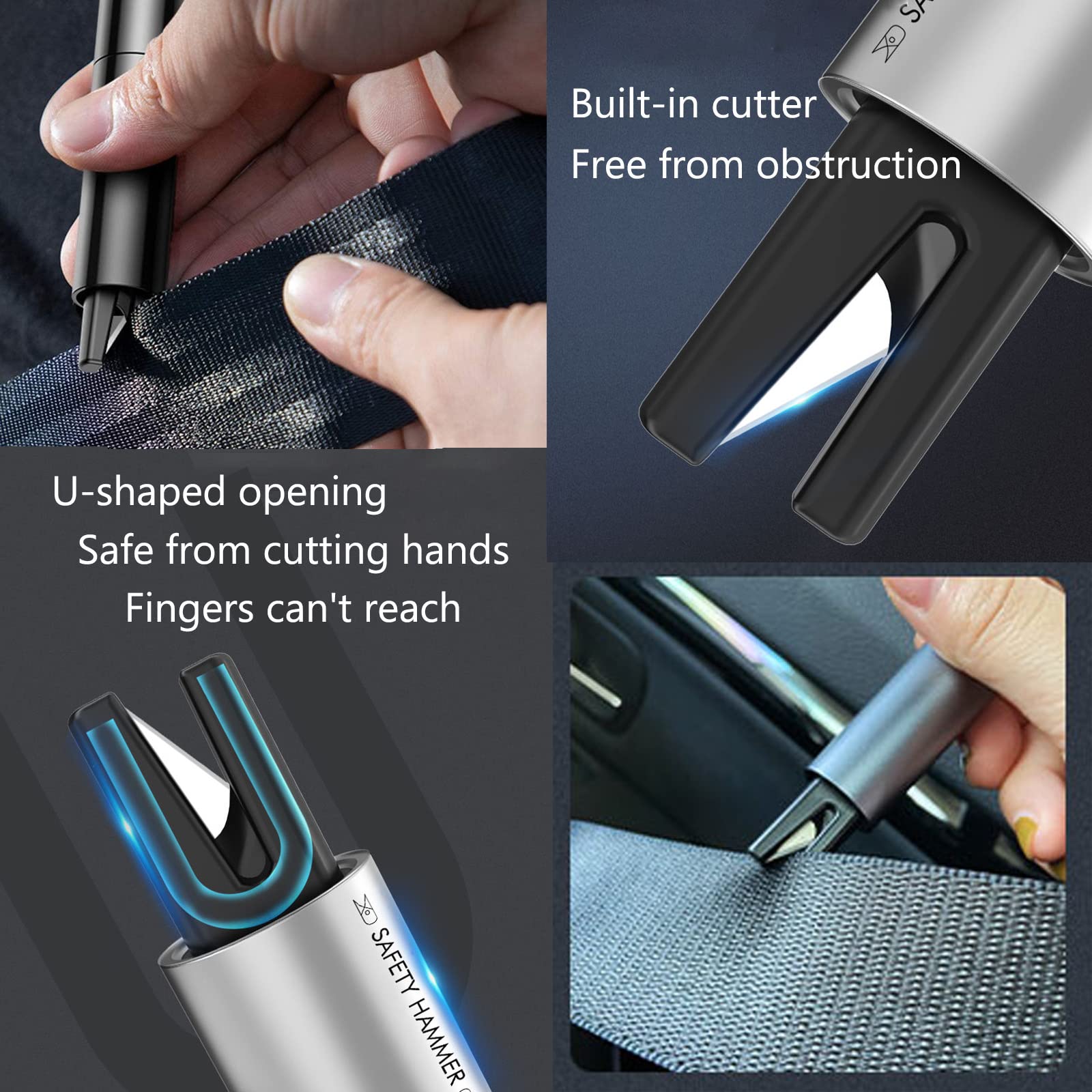 Car Window Breaker & Seat Belt Cutter With Reflective Tape