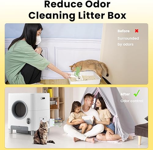 Miniatura 4 de Purificador de aire desodorizante para caja de arena automática para gatos, reduce el olor, apto para caja de arena autolimpiante Charmkit