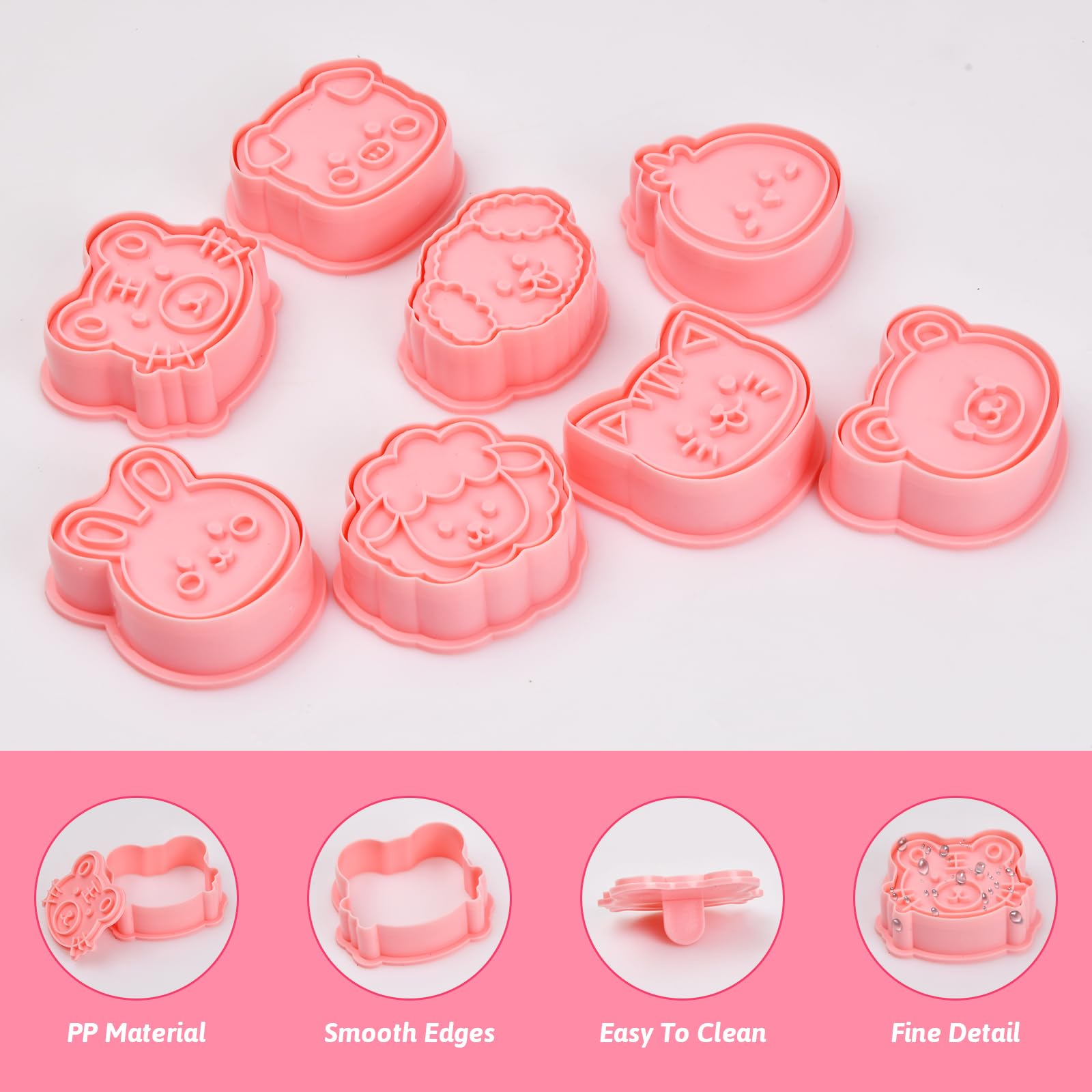 Lot 8 Emporte-Pièces Animaux 3D Volumoon - Moules Biscuits Plastique Pour Enfants Et Pâtisserie