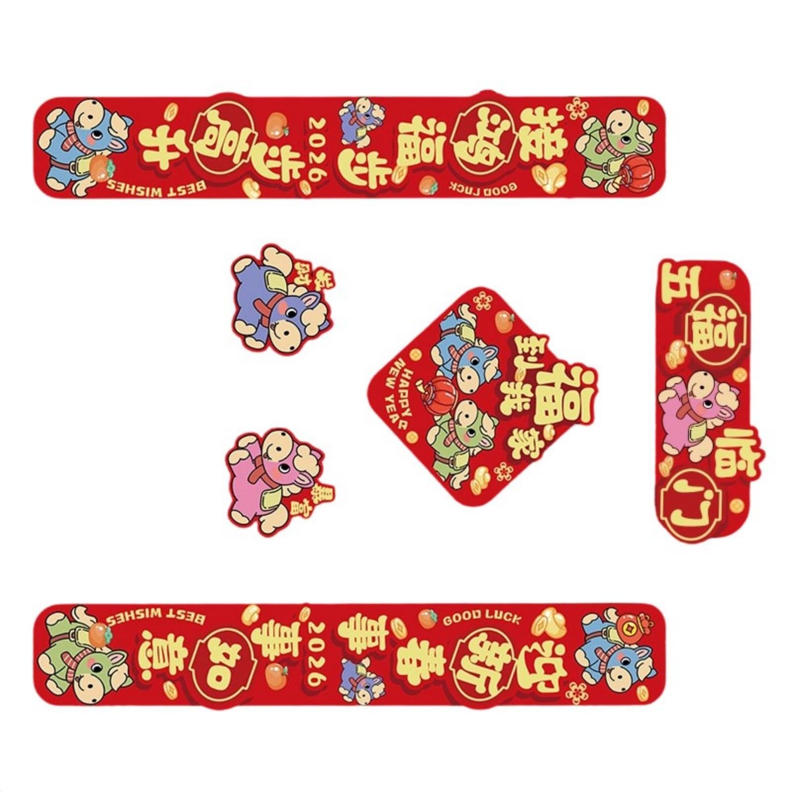 Xjdzineq 2026 Horse Year Red Couplets Festive Home Decorations for Chinese New Year Celebrations Elegant Red Paper Spring Festival Couplets