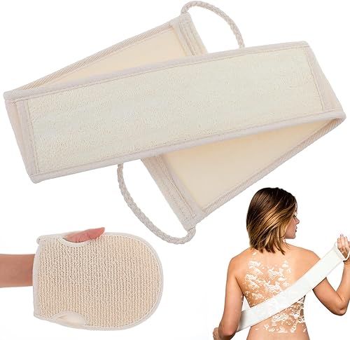Natural Loofah Sponge & Exfoliating Glove 2-Pack
