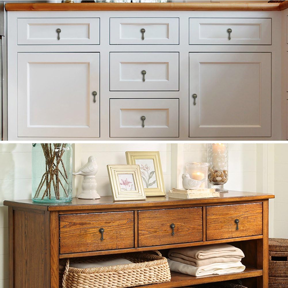 Owfeel Antique Drawer Cabinet Decorative Pull Handle Knob Pack of 4pcs