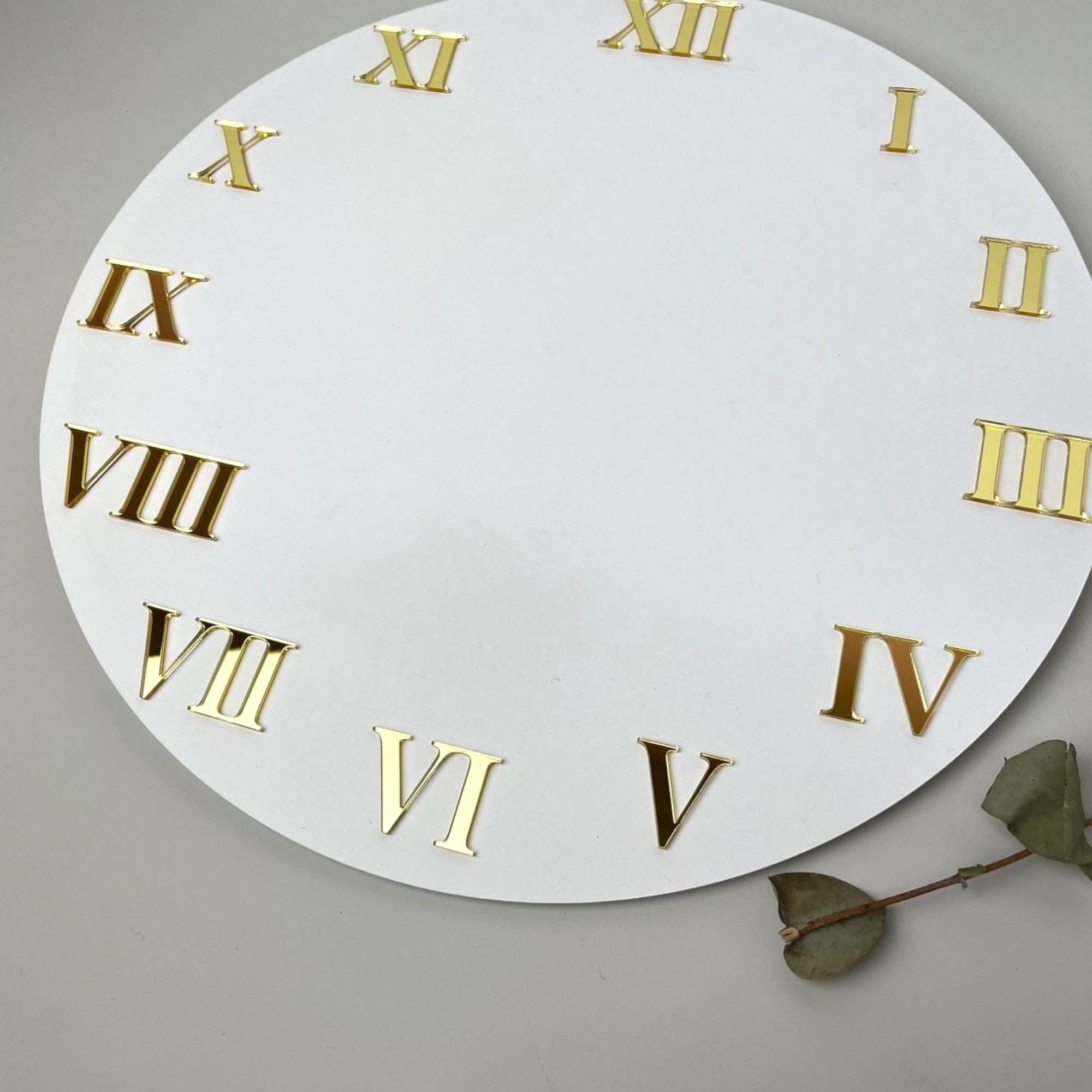 Generisch Numeri per orologi in resina, gesso, cemento, legno, progetti fai da te, set da 12 cifre acriliche a specchio romane per orologio da parete, autoadesivi, pezzi di ricambio per orologio da