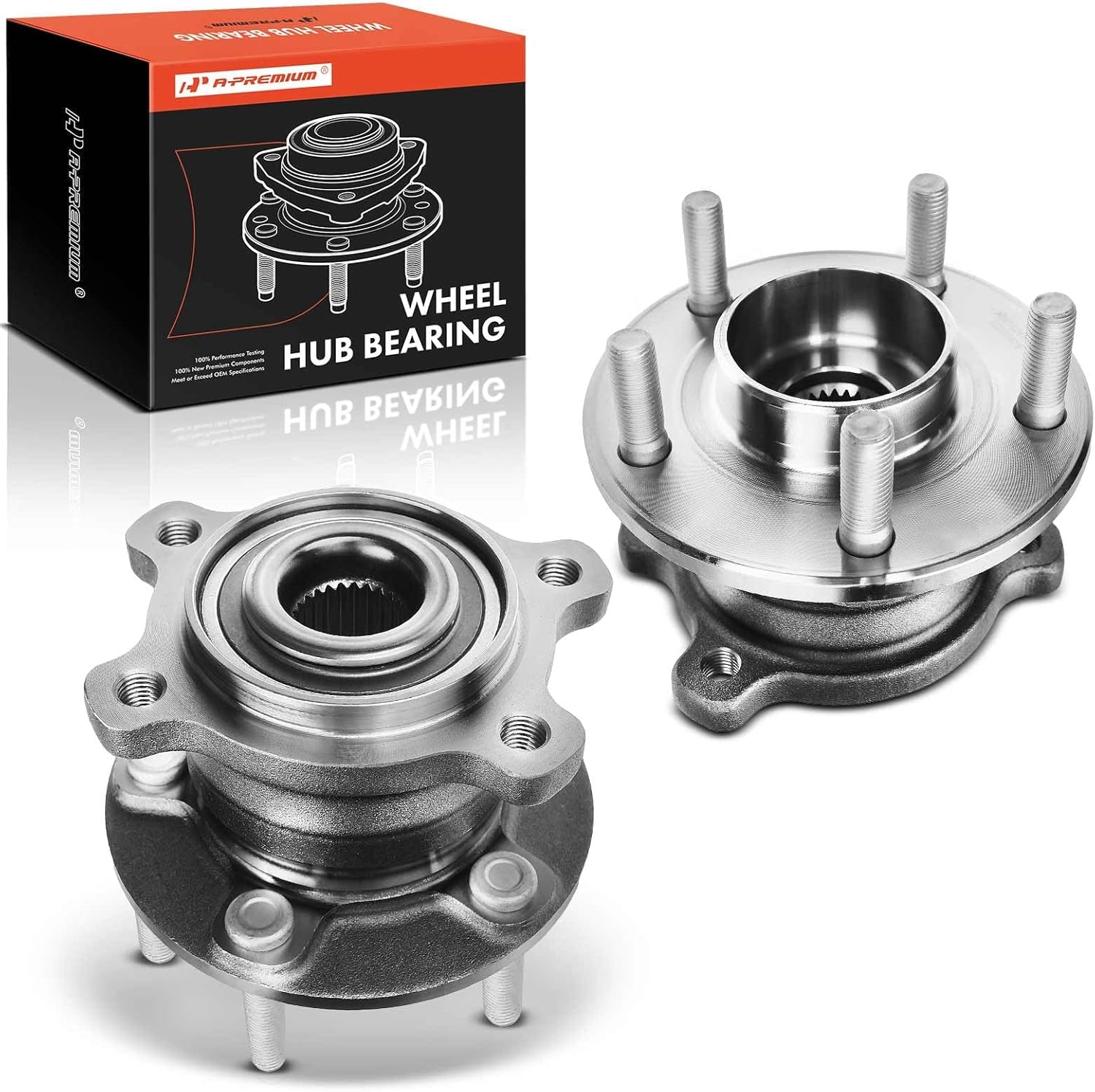 A-Premium 2 x Rear Wheel Bearing and Hub Assembly with 5-Lug Compatible with Ford Escape 2013-2019 & Lincoln MKC 2015-2019, AWD Only
