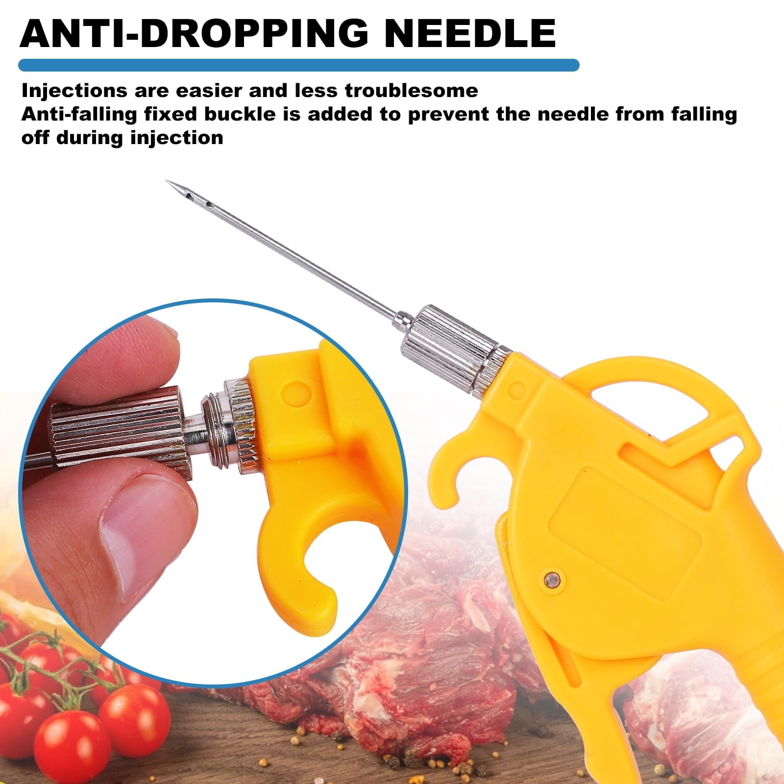 MXBAOHENG Marinierte Spritze Elektrische Kochsalzinjektionspumpe 50W Fleischeinlegemaschine Fleisch Marinierte Spritze Marinaden Kochsalzlösung Injektor für BBQ, Marinieren von Fleisch Rind, Huhn