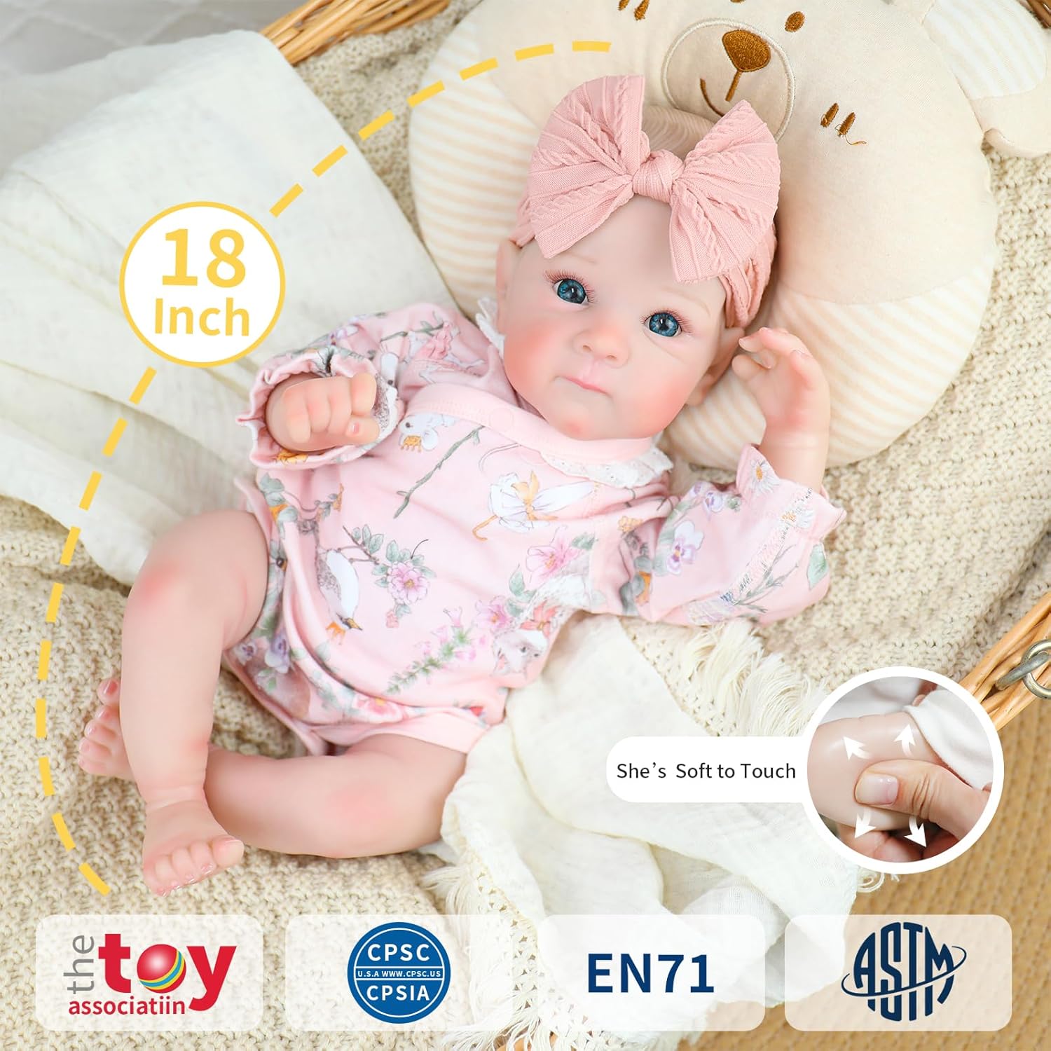 Reborn Baby Dolls - Realistic Baby Doll Cute Soft Vinyl Real Life Baby Dolls with Complete Accessories for 3+ Years Old Gifts - Image 3
