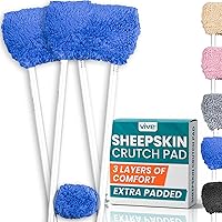 Vista 13 de Vive Almohadillas para muletas de piel de oveja y empuñaduras de mano, cómodas, transpirables, lavables a máquina para adultos, fundas de accesorios