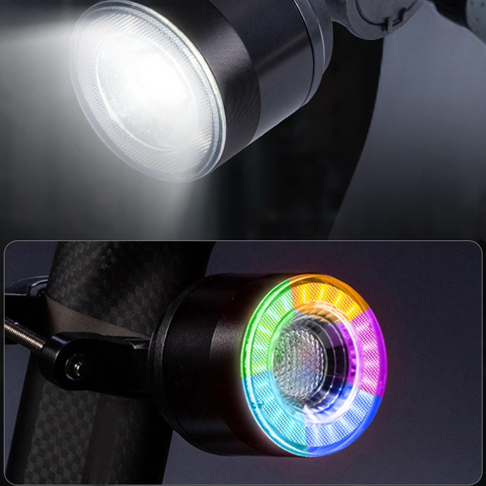 Luocute Juego de Luces para Bicicleta, Luz Delantera y Trasera Recargable por USB de 160 Lúmenes con SeñAl de con Detección de Freno, Resistente Al Agua para Ciclismo Nocturno
