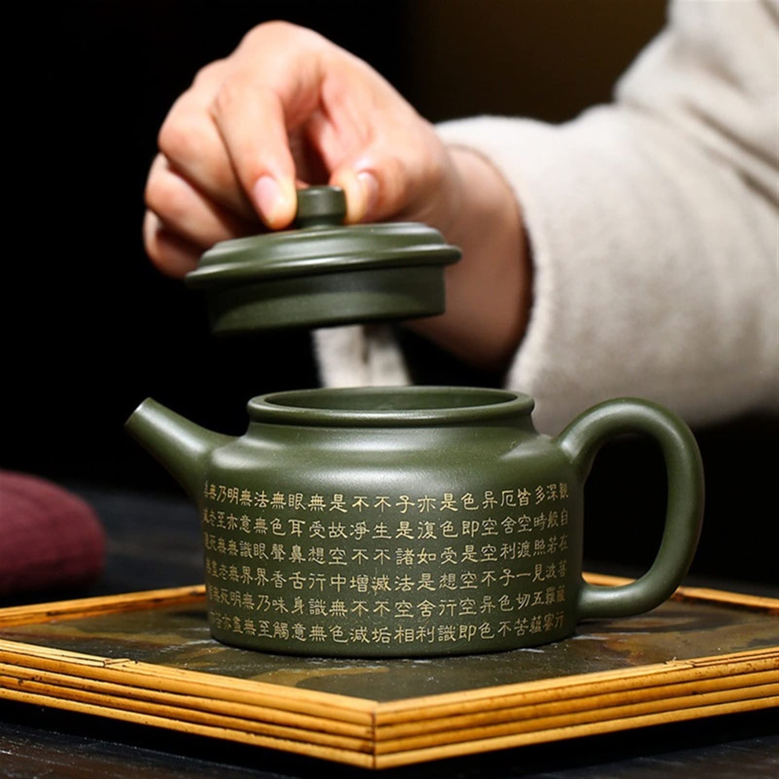 290ml Handmade Herbata Doniczki Purpurowa Clay Czajnik Beauty Czajnik Surowy Rudy Green Clay Teware Chinese Herbata Ceremonia Prezent Wykonany Ręcznie (Color : 290ml)