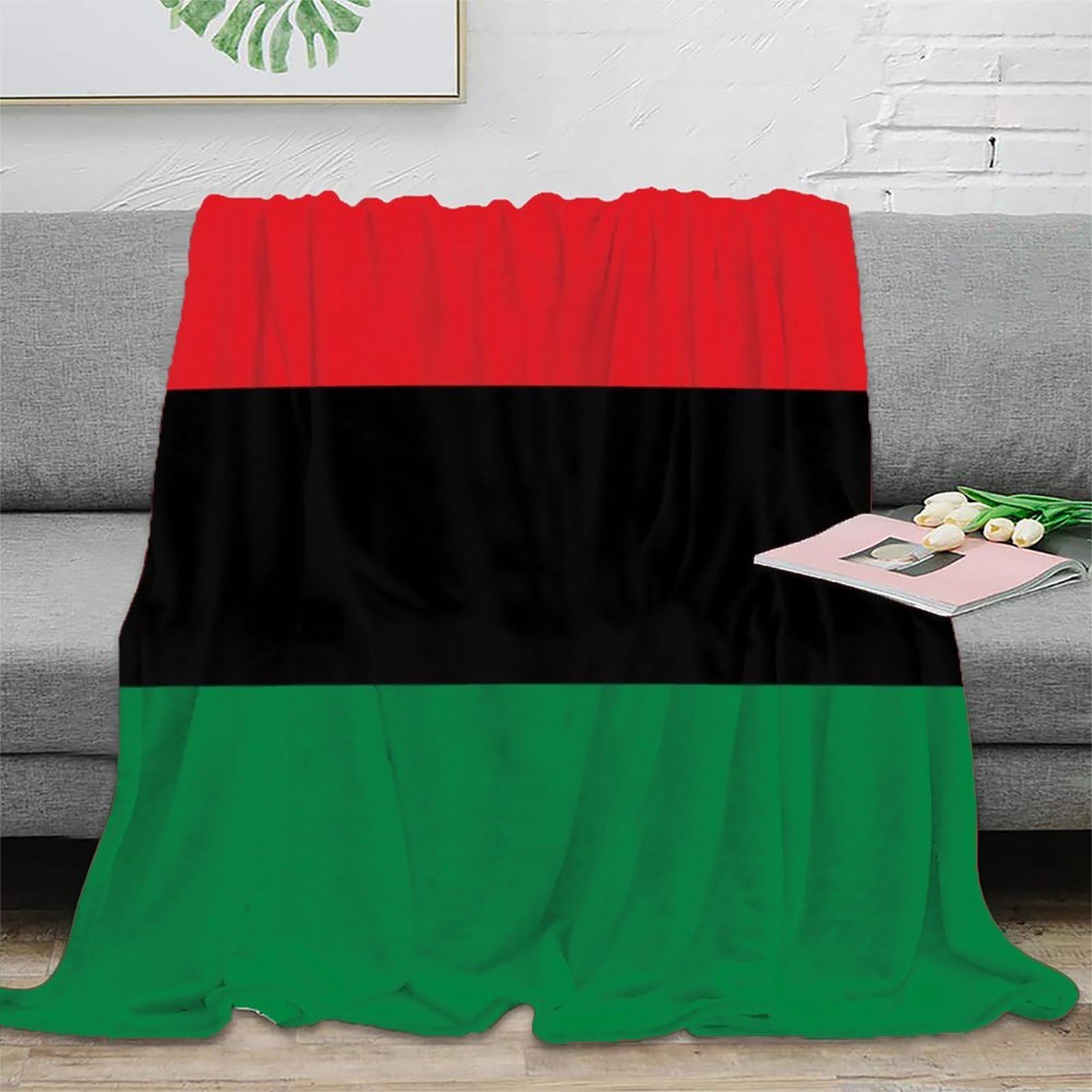 Couverture drapeau africain 3D jeté de canapé microfibre 150x200cm