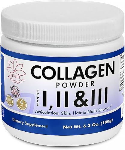 Colágeno en polvo tipo I, II y III. Colágeno hidrolizado y ácido hialurónico, peso neto de 6.3 onzas apoya la articulación, la piel, el cabello y