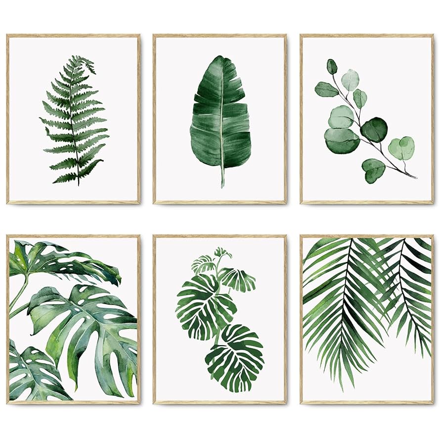 hoozgee-green-botanical-wall-art-print-set-of-6-natural-plant-leaves-home-decor-boho-leaf-bathroom-wall-art-canvas-plant-posters-leaf-art-prints-poster-set-room-decor-8-x10-unframed-posters-prints-amazon-com for Free Printable Greenery Wall Art HoozGee Green Botanical Wall Art Print Set of 6 Natural Plant Leaves Home Decor Boho Leaf Bathroom Wall Art Canvas Plant Posters Leaf Art Prints Poster Set Room Decor (8