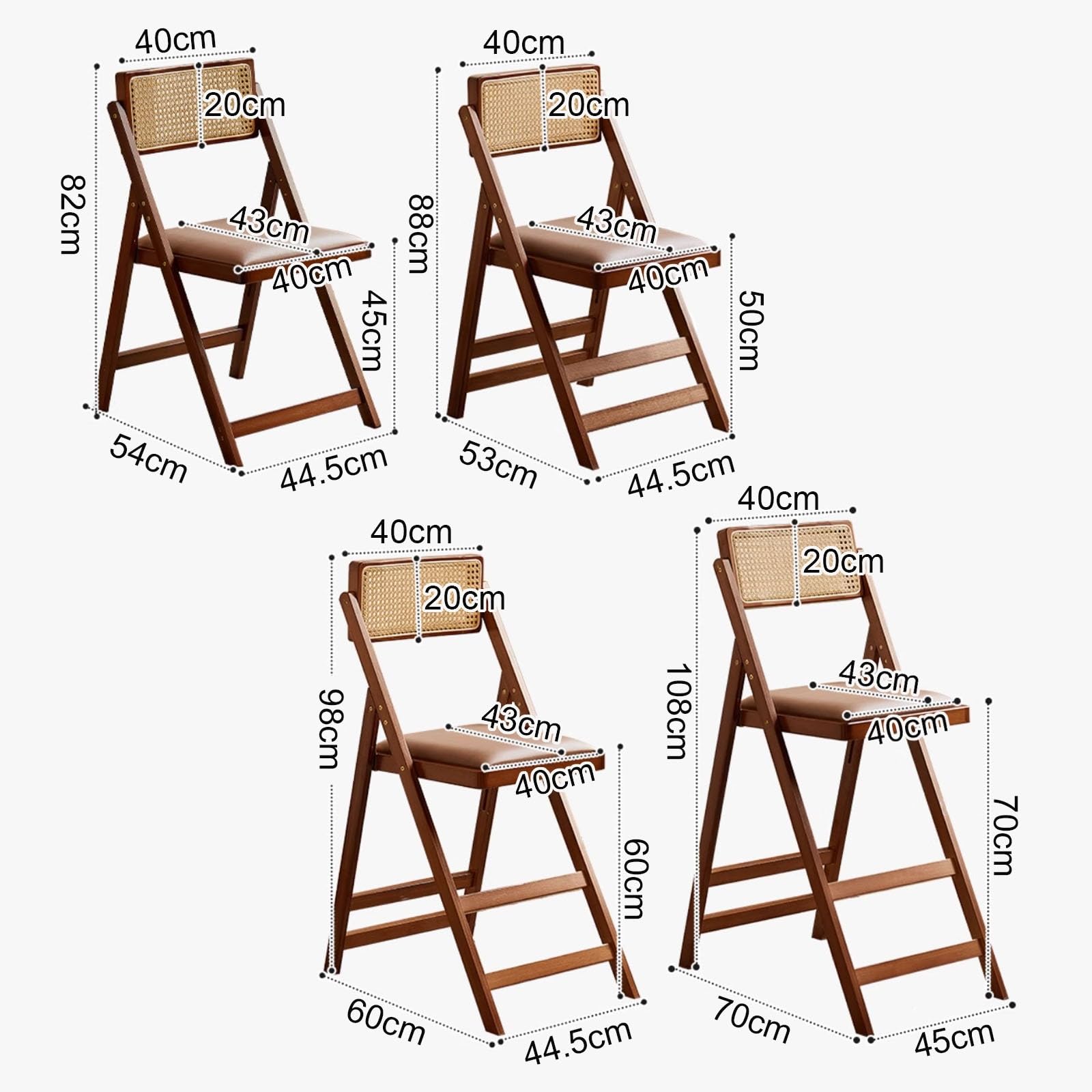 Silla plegable portátil con respaldo transpirable y diseño de mimbre para ahorrar espacio