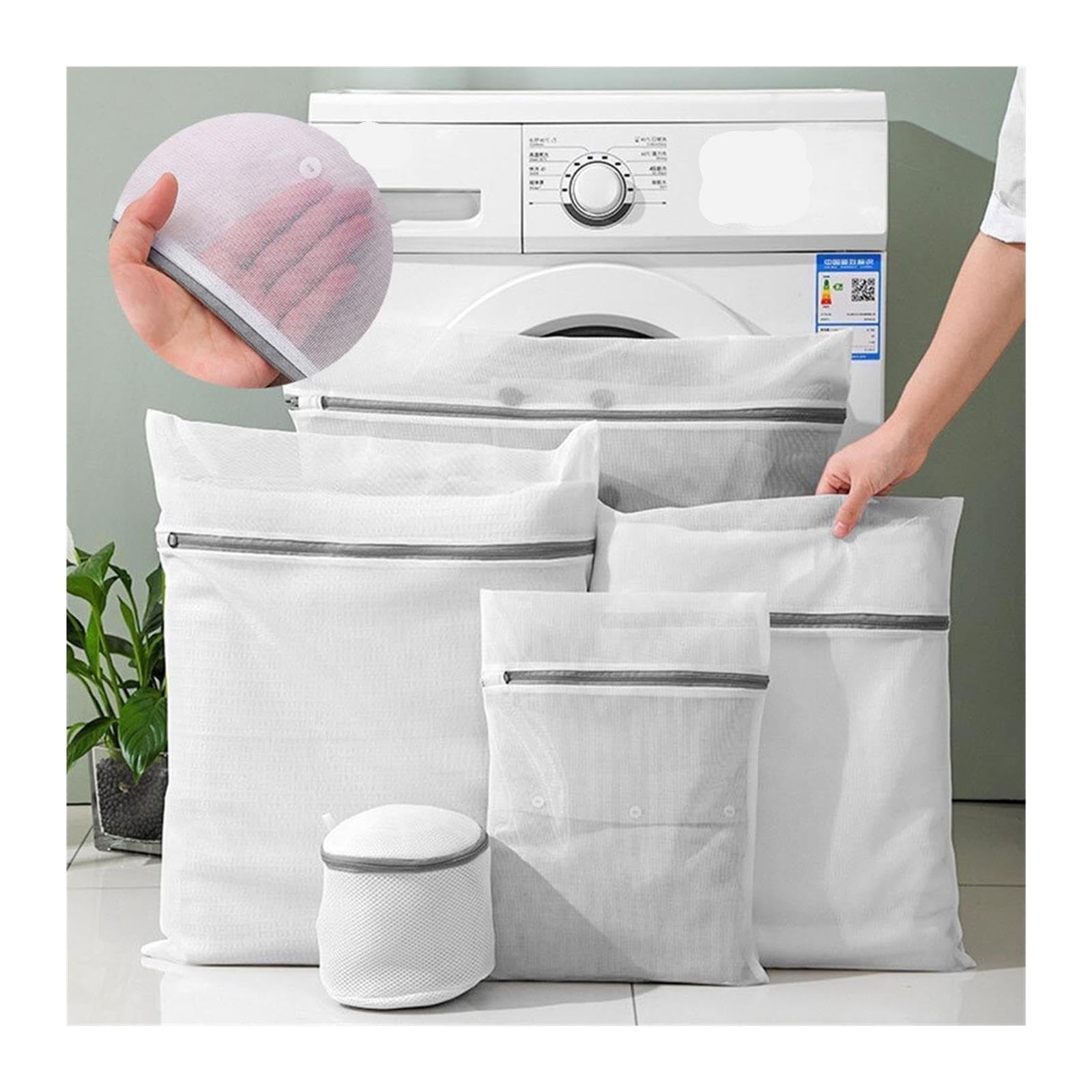 Wäschewaschbeutel Aus Mesh-Polyester Mit Reißverschluss
