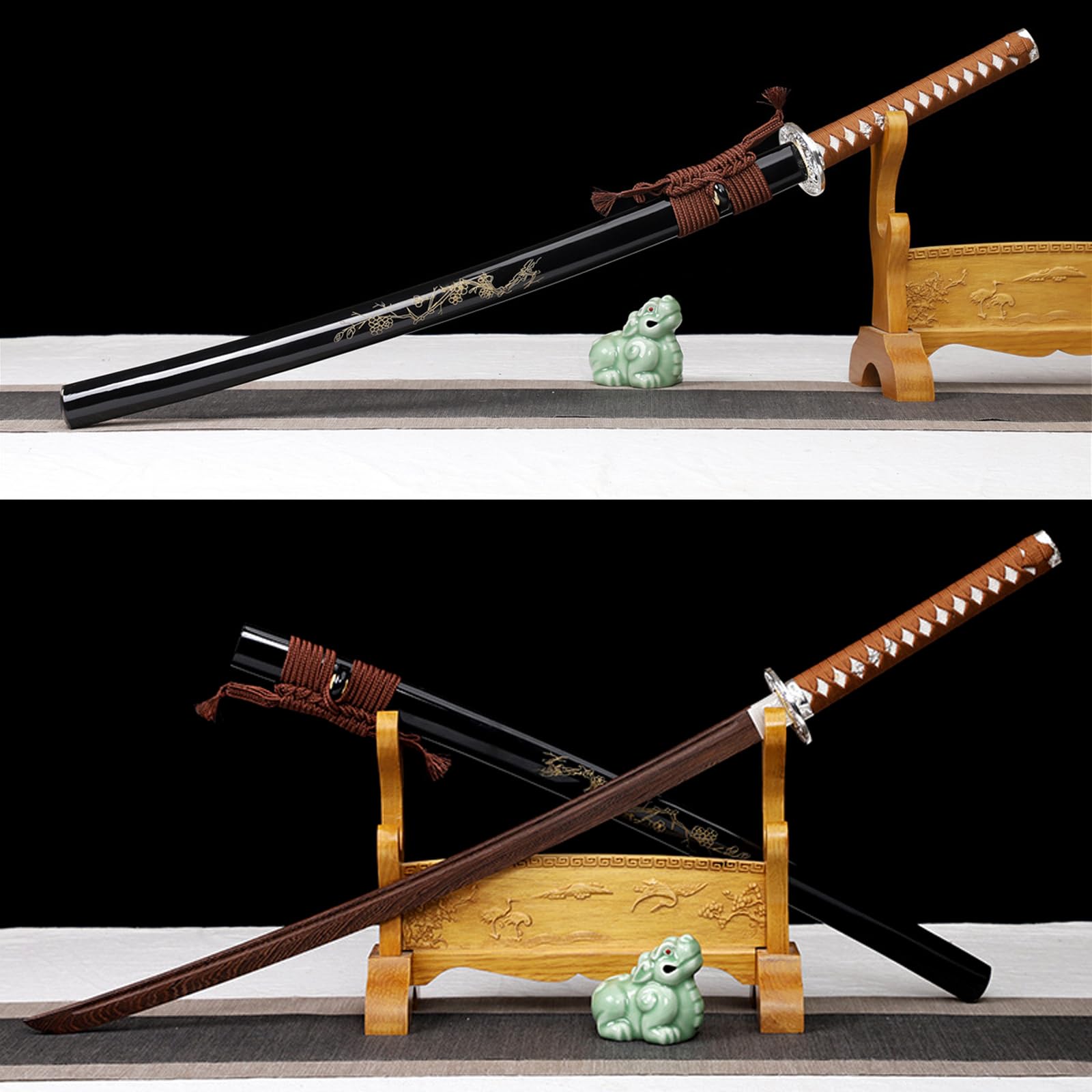 Bokken de Palisandro Natural de 103cm,Espada samurái de Madera Hecha a Mano con Vaina,Katana de Madera para exhibición,Cosplay,colección,Entrenamiento Kendo