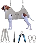 Kkiimatt Dog Grooming Hammock Harness, XS Hanger for Nail Trimming, Grey Sling, Holder Restraint With Thick Neck Support
