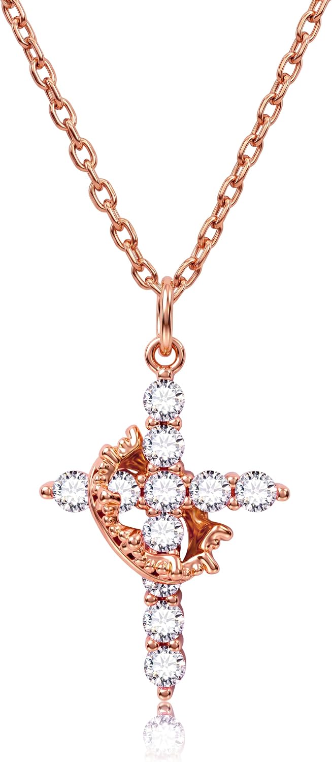 S925 Sterling Silver Cross Pendant Necklace for Women