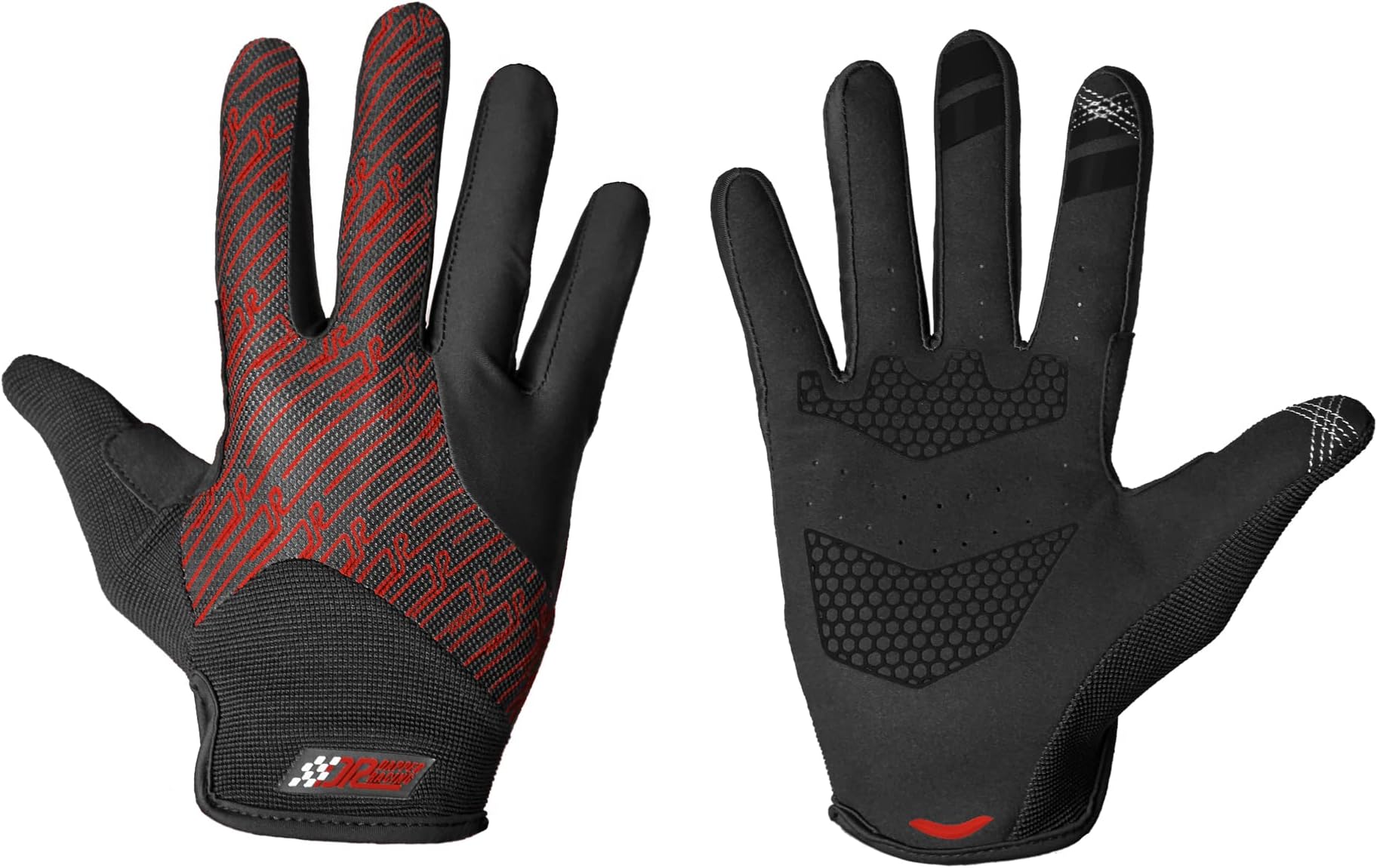 DAPPER RACING | SIMRACING Handschuhe Rote Ausgabe | Touchscreen-geeignet | Verstrkung an der Handflche | Rutschfestes Silikon fr optimalen Halt | Leicht und atmungsaktiv | Entwickelt fr Simracers