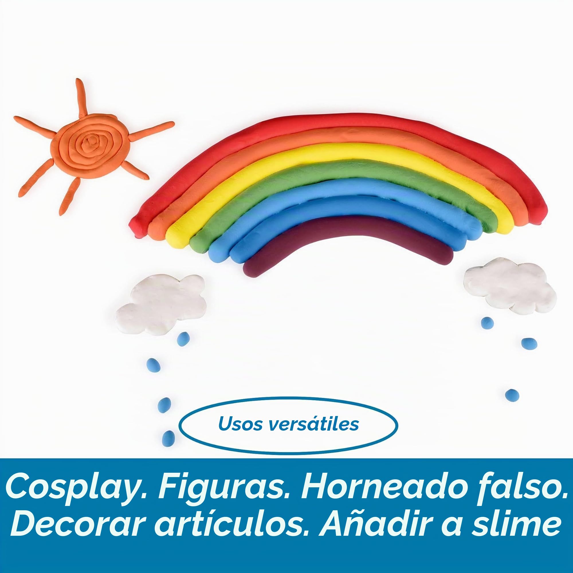 BOHS Arcilla Modelado Espuma Colores Primarios - Blanda, Seca al Aire, Suave - Manualidades, Estampado Manos Bebé, Limo - Regalos Adultos y Niños - 5pz, 500g