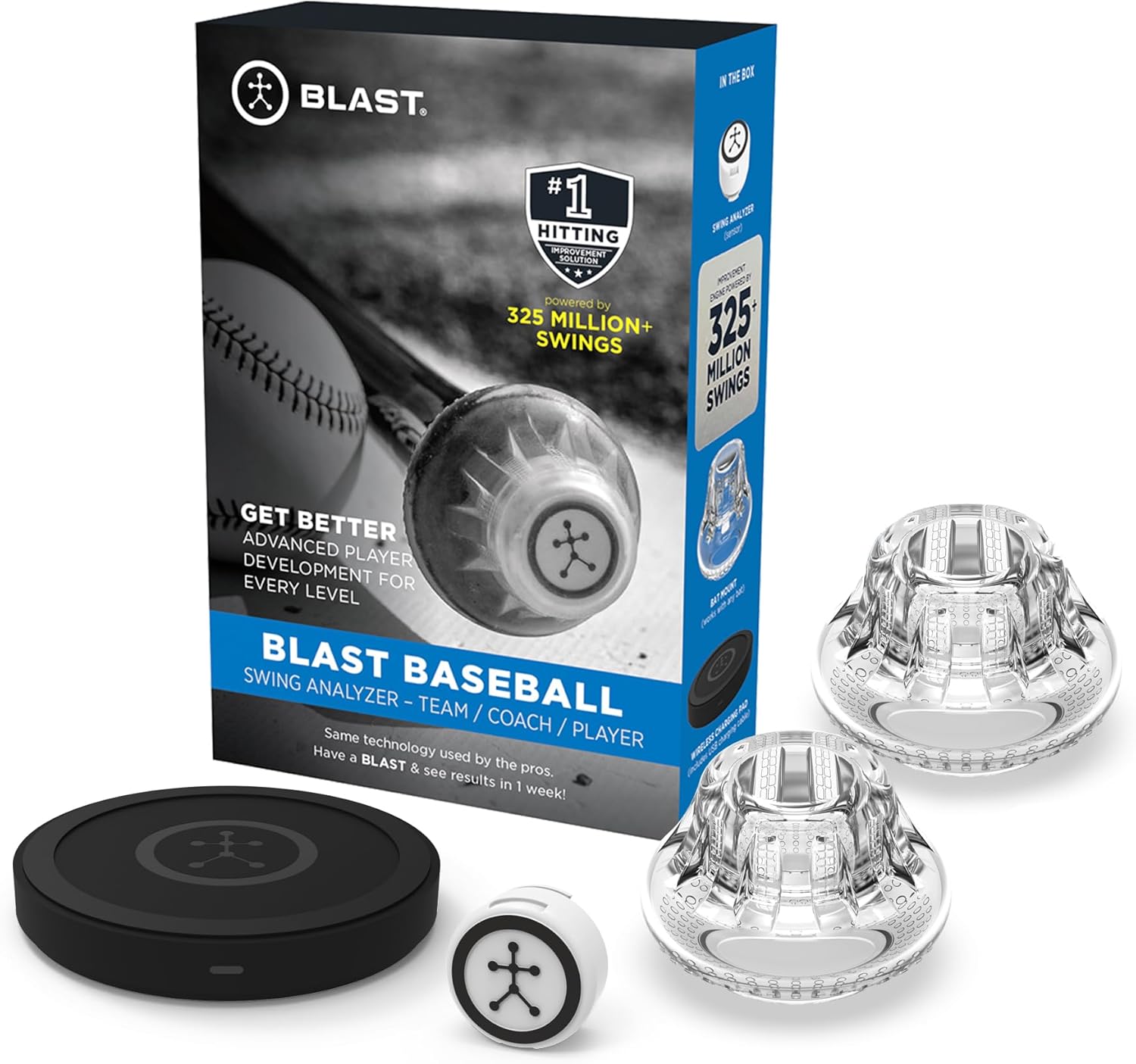 Blast Motion Blast Baseball Swing Analyzer - GEN3 Sensor with Youth Bat Attachment - Real-time Feedback