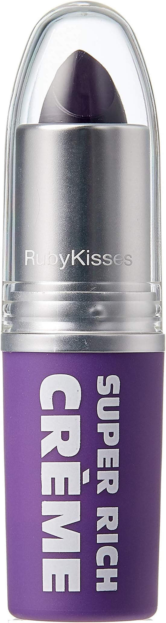 Ruby Kisses Super Rich Creme Lipstick, Hydrating Full Coverage Long Lasting Highly Pigmented Smooth Apply Lip Makeup for Women Men (Grape Purple)