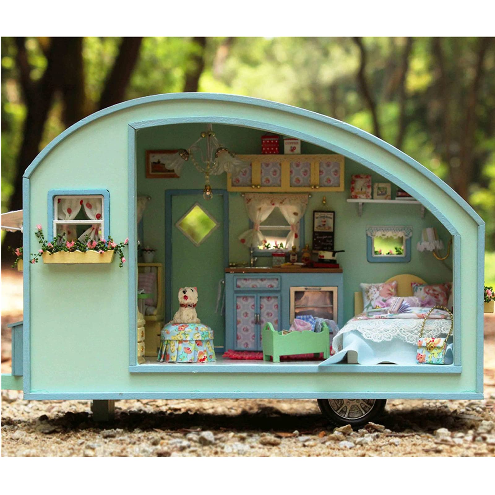 Genérico Kit De Muebles En Miniatura De Madera con Movimiento Musical para Casa De Muñecas Modelo De Casa Creativo Maquetas De Casas