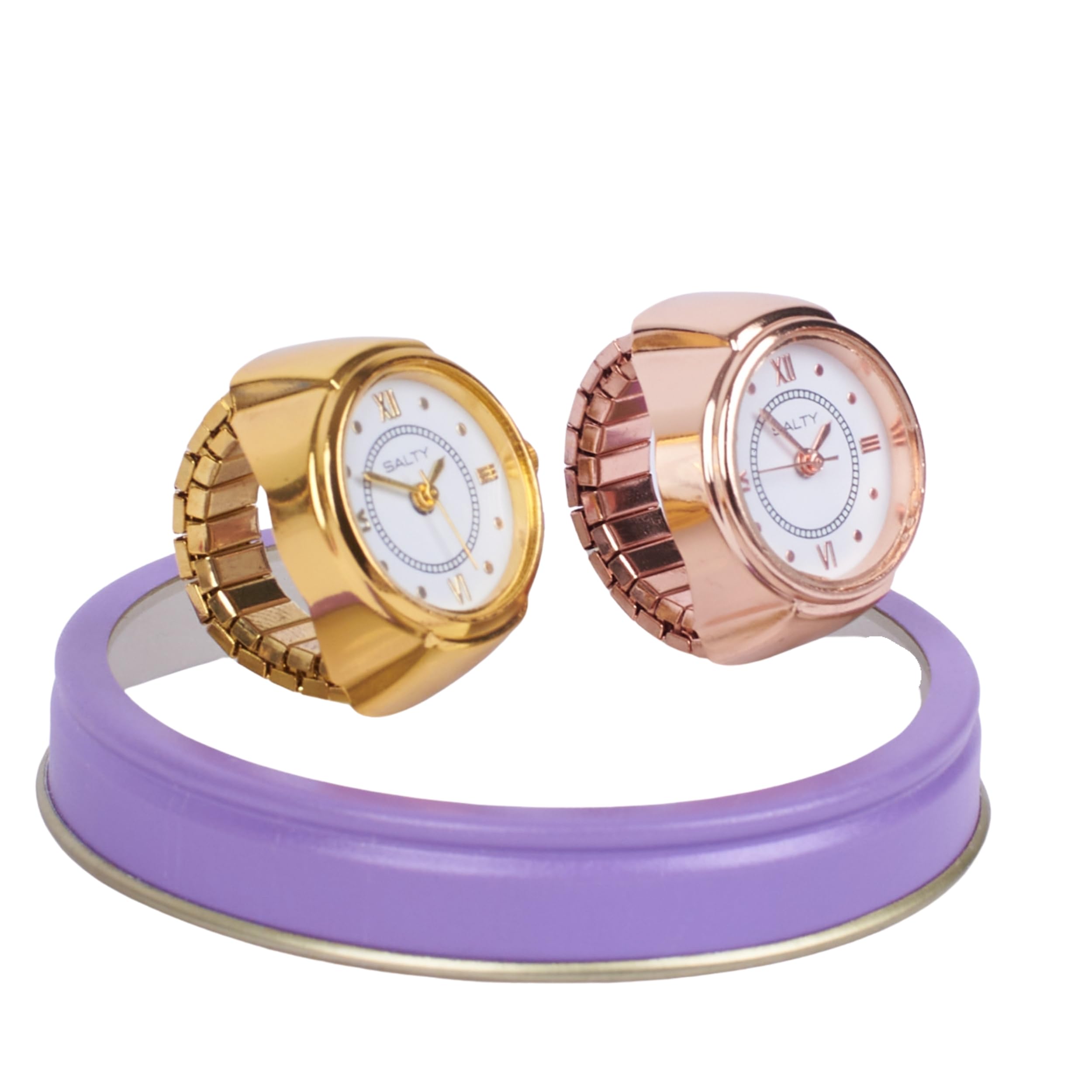 Salty Ring Watch for Women & Girls | Pack of 2 | 6 Months Warranty | Stylish & Stretchable Finger Ring | Birthday & Special Occassion Gift | Aesthetic Jewellery | Accessories for Everyday Wear | Rose Gold & Gold (B0CT5PGDK6) Amazon Price History, Amazon Price Tracker