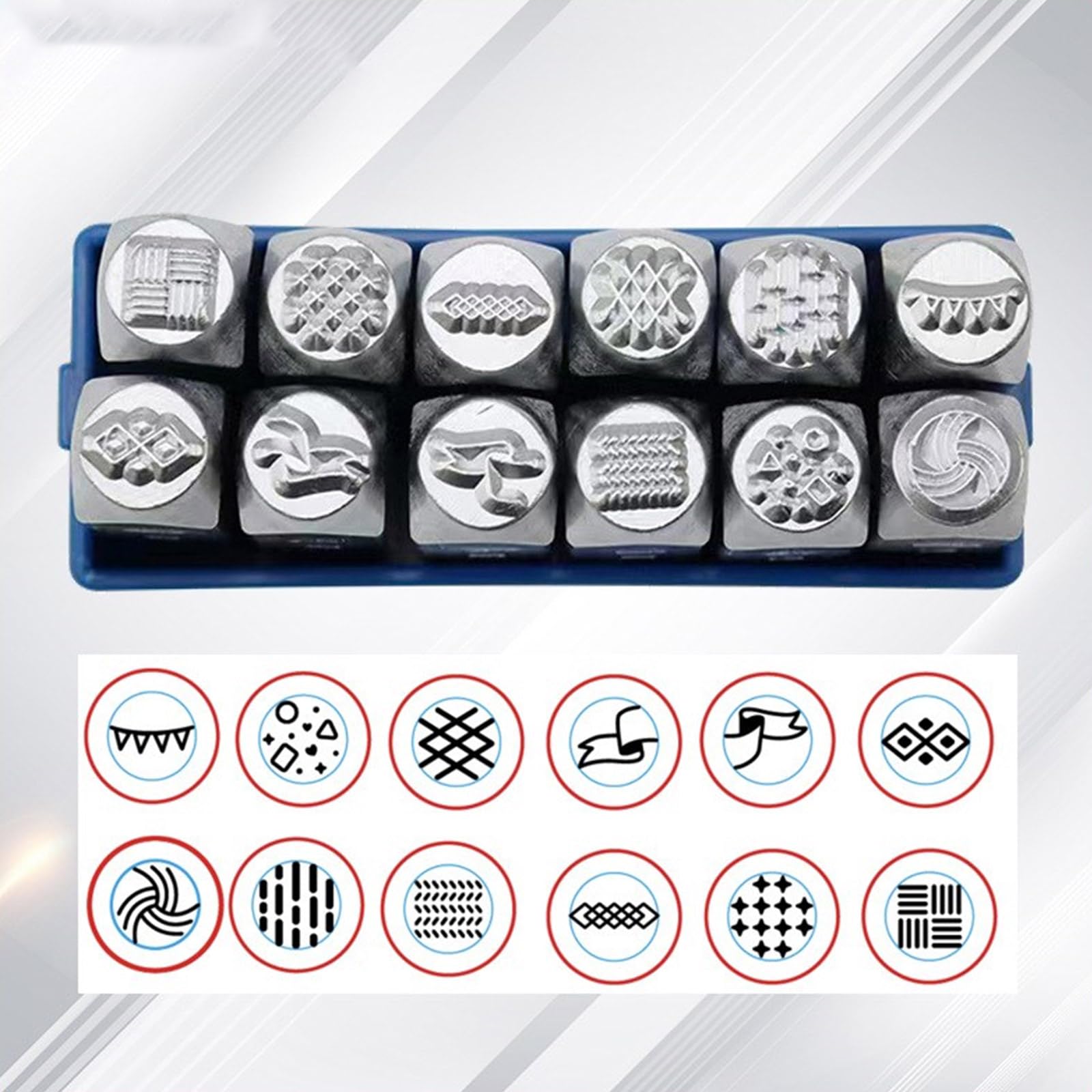 Juego de 12 herramientas para tallar joyas, juego de cinceles de metal, herramienta de grabado de joyas, estructura de acero para hacer patrones y textura, manualidades, estampación