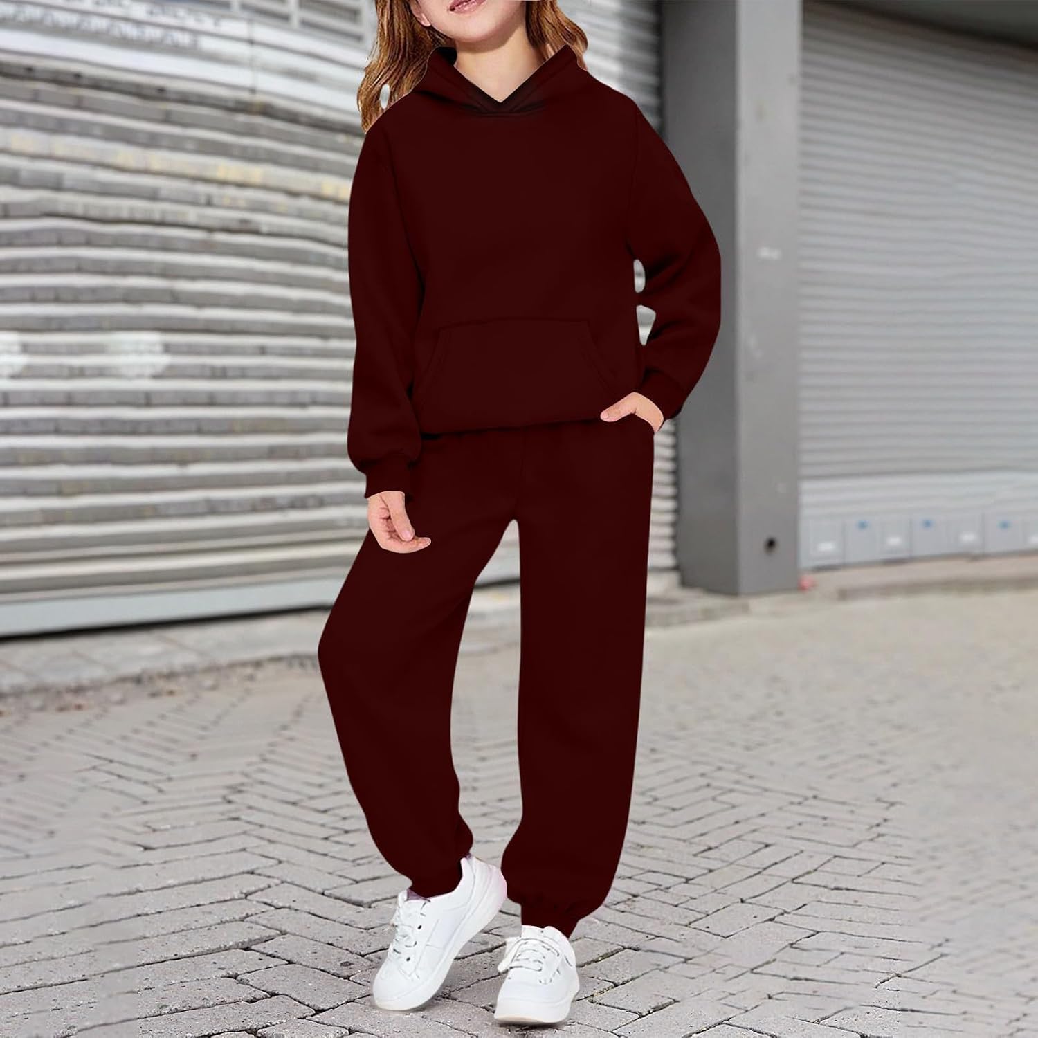 Toddler Boys Girls Sweatsuit Teens Kids 2 Piece Tracksuits Casual Fall Winter Hoodies Sweatshirts Jogger Pants Outfits