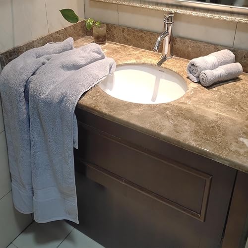 Miniatura 4 de Toallas, 31 x 59 pulgadas, de doble cara, hilado en anillo de algodón peinado, extra grandes, juego de 2 toallas de baño lujosas súper suaves