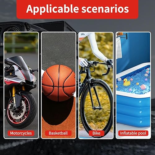 Miniatura 6 de Inflador de neumáticos portátil, compresor de aire, presión de la bomba con medidor de neumáticos de emergencia y ventilación de luz LED para