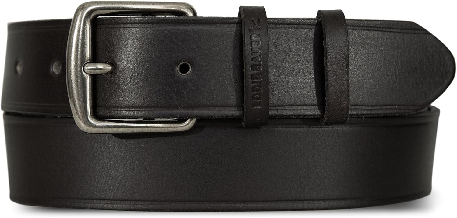 Eddie Bauer Women's Casual Leather Belts with Durable Metal Buckle