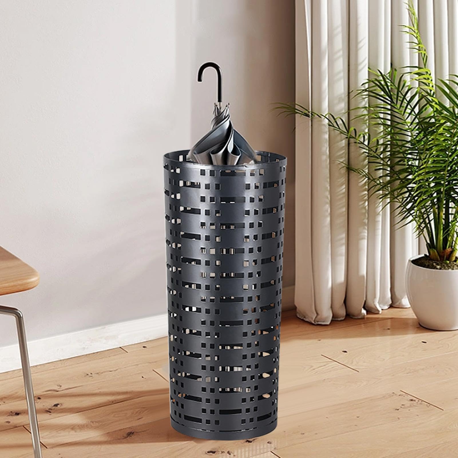 Metalowy stojak na parasol, wielofunkcyjny Sto do gazet i parasoli, elegancki design do domu i biura oraz oszczędzający miejsce Solut