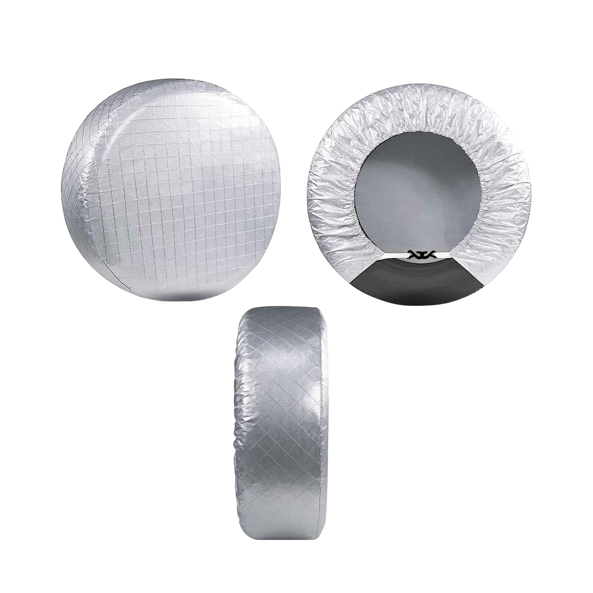 Tire Covers 2 Pack,Durable Aluminum Film Material - Tough Tire Wheel Protector for Truck, SUV, Trailer, Camper, RV - Universal.(Silvery, ?Fits Tire Diameters24-26?)