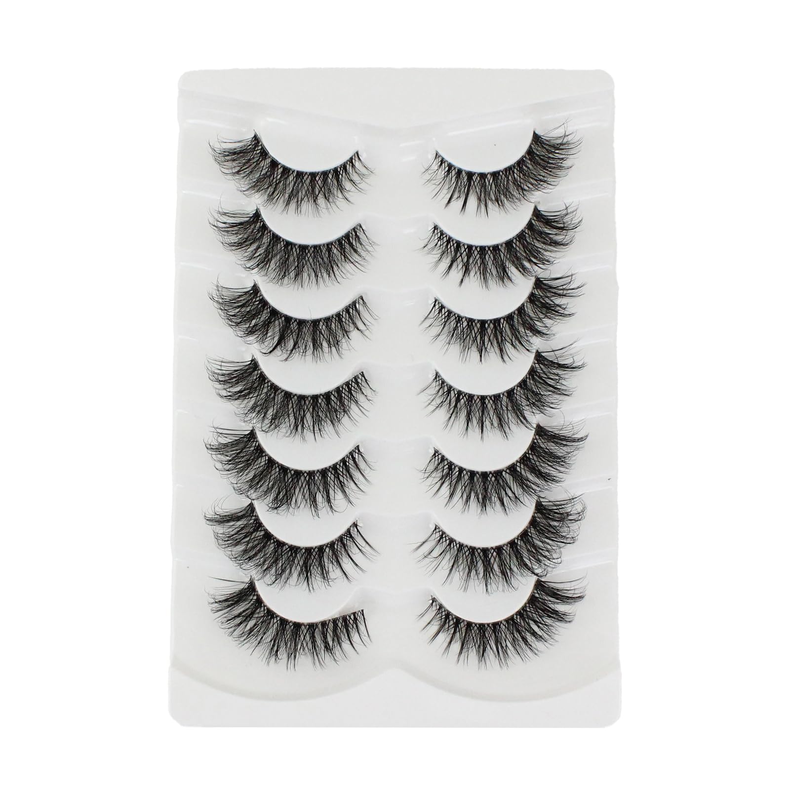 Lashes Natural Look Cat Eye False Eyelashes 5D Volume Fluffy Fox Eye Lashes Wispy 17mm Strip Fake Eyelash