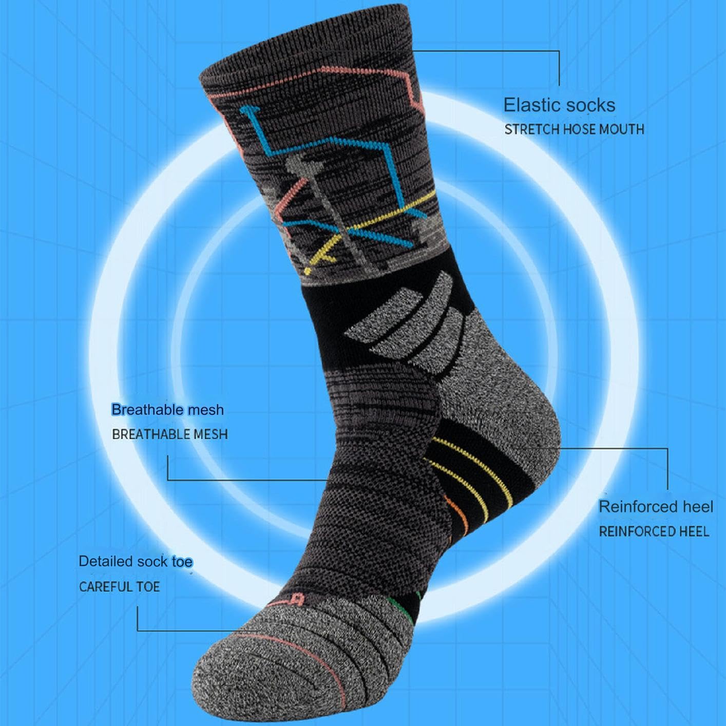 Calzini Uomo Calzini da Uomo 1 Coppia O 4 Coppie Calzini Atletici Antibatterici per Uomini E Donne Che Si Muovono, Calzini alla Caviglia Non Slip-4 Coppie