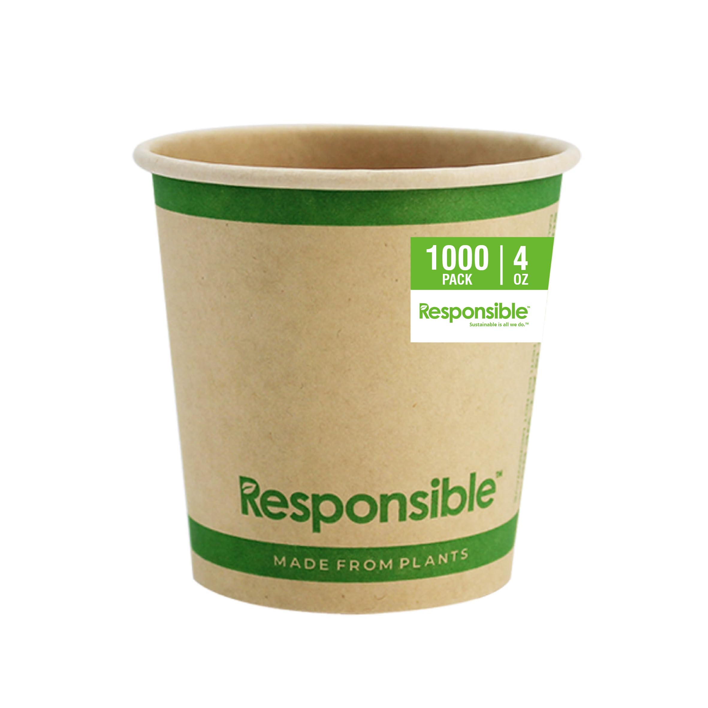 Responsible Products 4 oz (1000 Count) / Natural Brown / Casual Cups