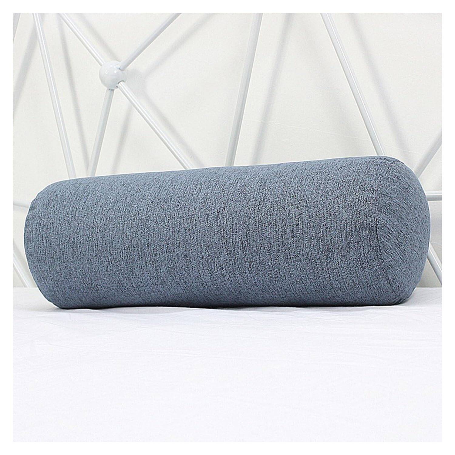 Aqigr Dark Blue Round Sofa Armrest Cushion Armrest Pillow, Round Cervical Roll Bolster Pillow, Bed Gap Filler Bed Pillow, Lumbar Support Cushion For Back, Knees, Neck Support(,15X60cm)