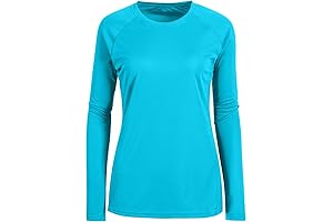 Womens Plus Size Long Sleeve Workout T-Shirt Crew Neck Breathable Athletic Top