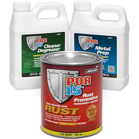 POR-15 Anti-Rust Undercoating for Metal, Semi-Gloss Black (32oz)