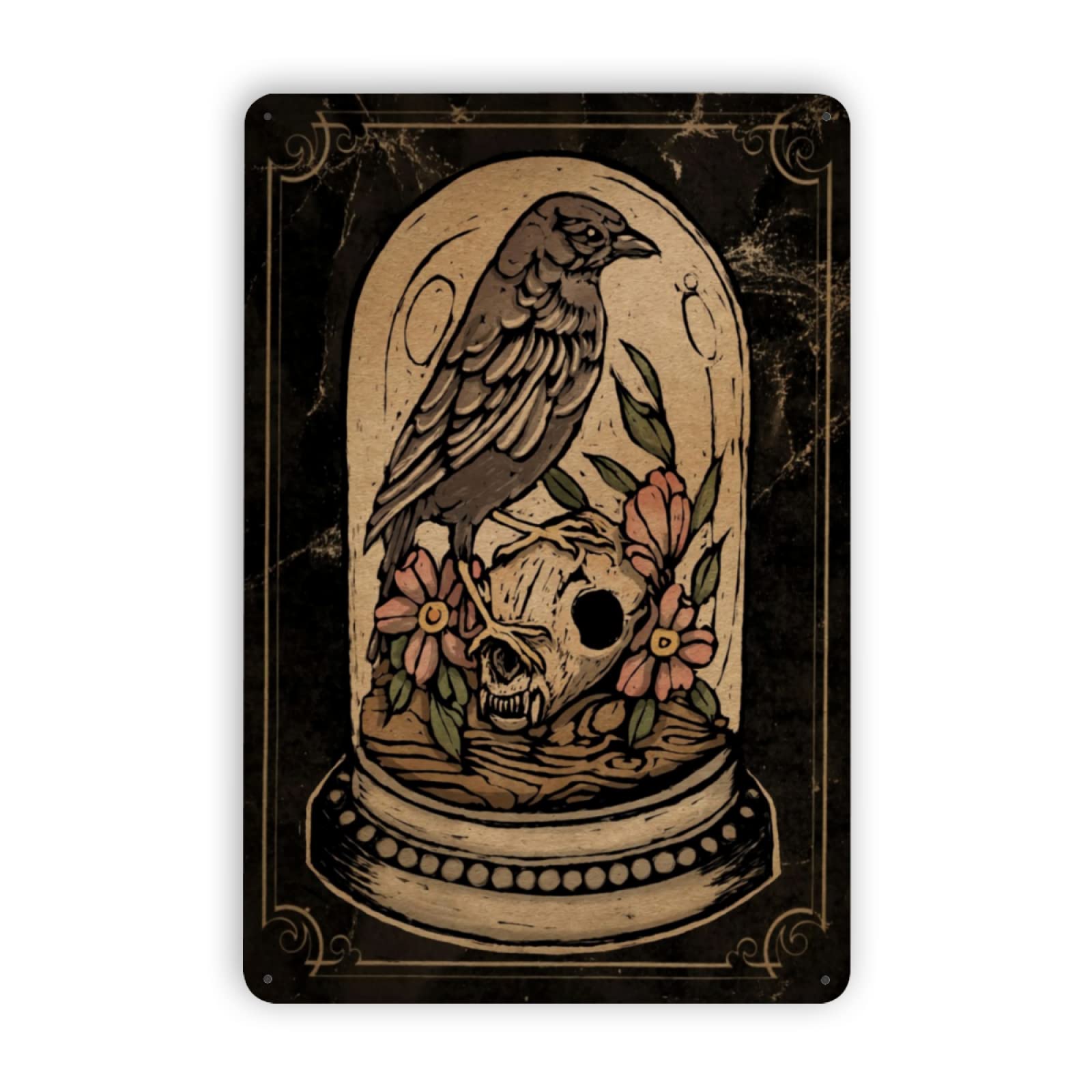 Dark Academia Room Decor Vintage Metal Signs for Estetic