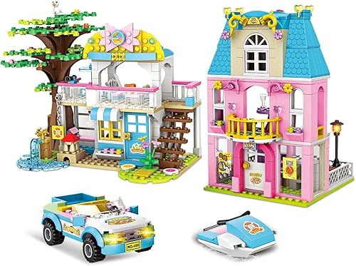 Miniatura 1 de Friends Beach House Pizza Shop Building Kit for Girls Aged 6-12, Creative Friends House Building Blocks Sets with Storage Box, Best Christmas