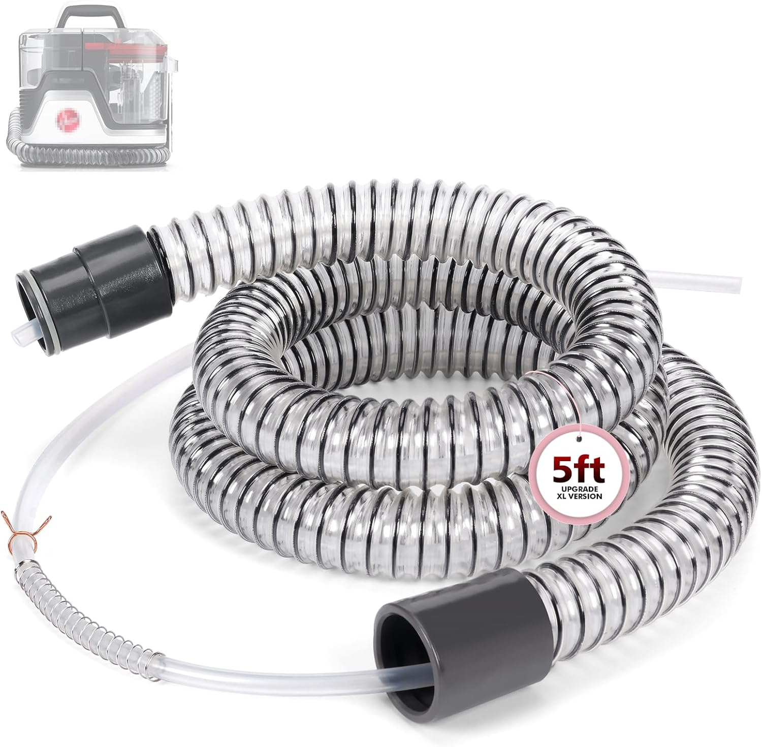 Upgrade XL Version Extension Hose Attachment Compatible with Hoover Clean Slate Portable Machine FH15000V, FH14000?FH14000V?BH14000V?FH14010, FH14052, 60 Inch Carpet Cleaner Tube Replacement Parts