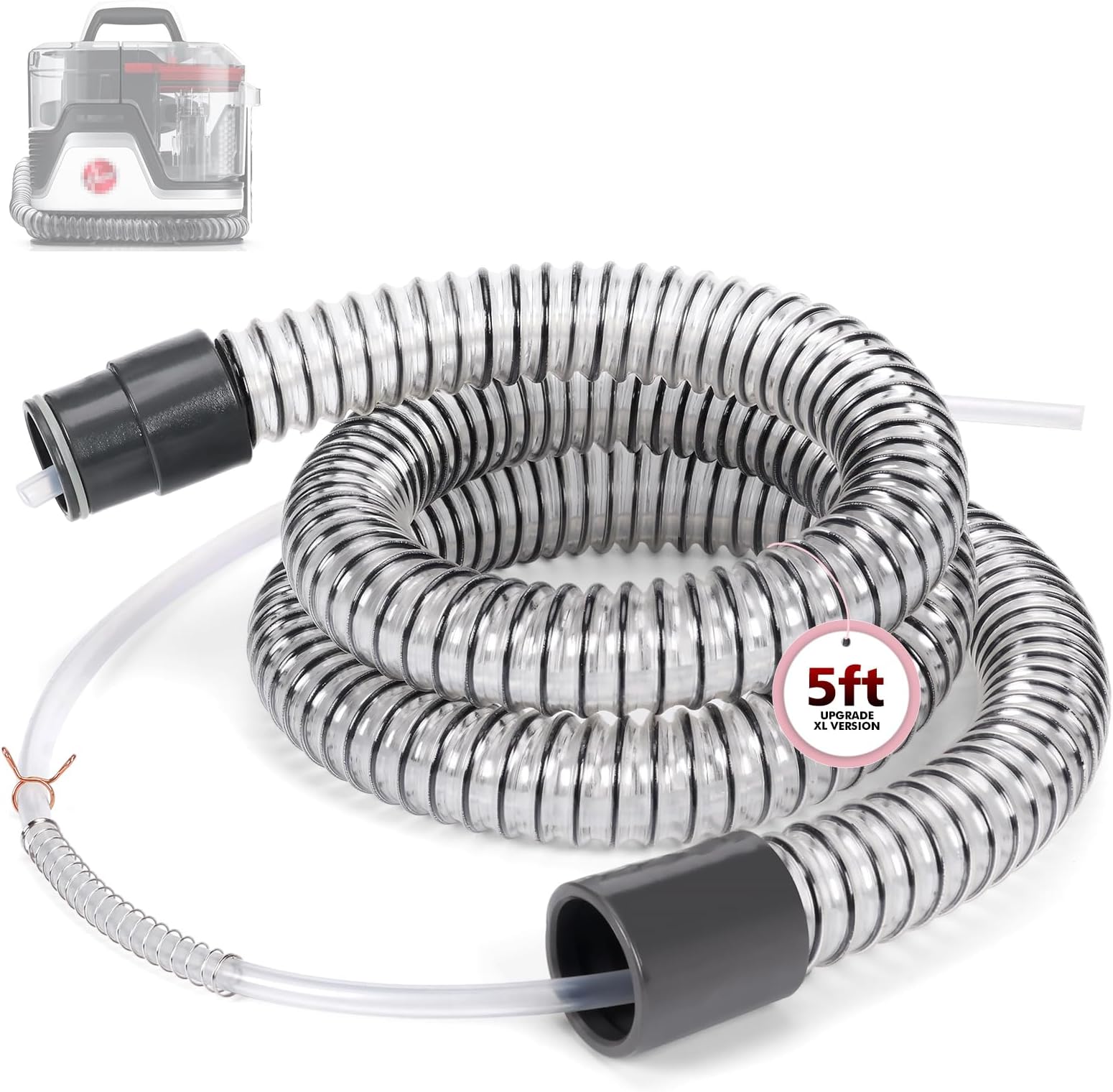 Upgrade XL Version Extension Hose Attachment Compatible with Hoover Clean Slate Portable Machine FH15000V, FH14000，FH14000V，BH14000V，FH14010, FH14052, 60 Inch Carpet Cleaner Tube Replacement Parts