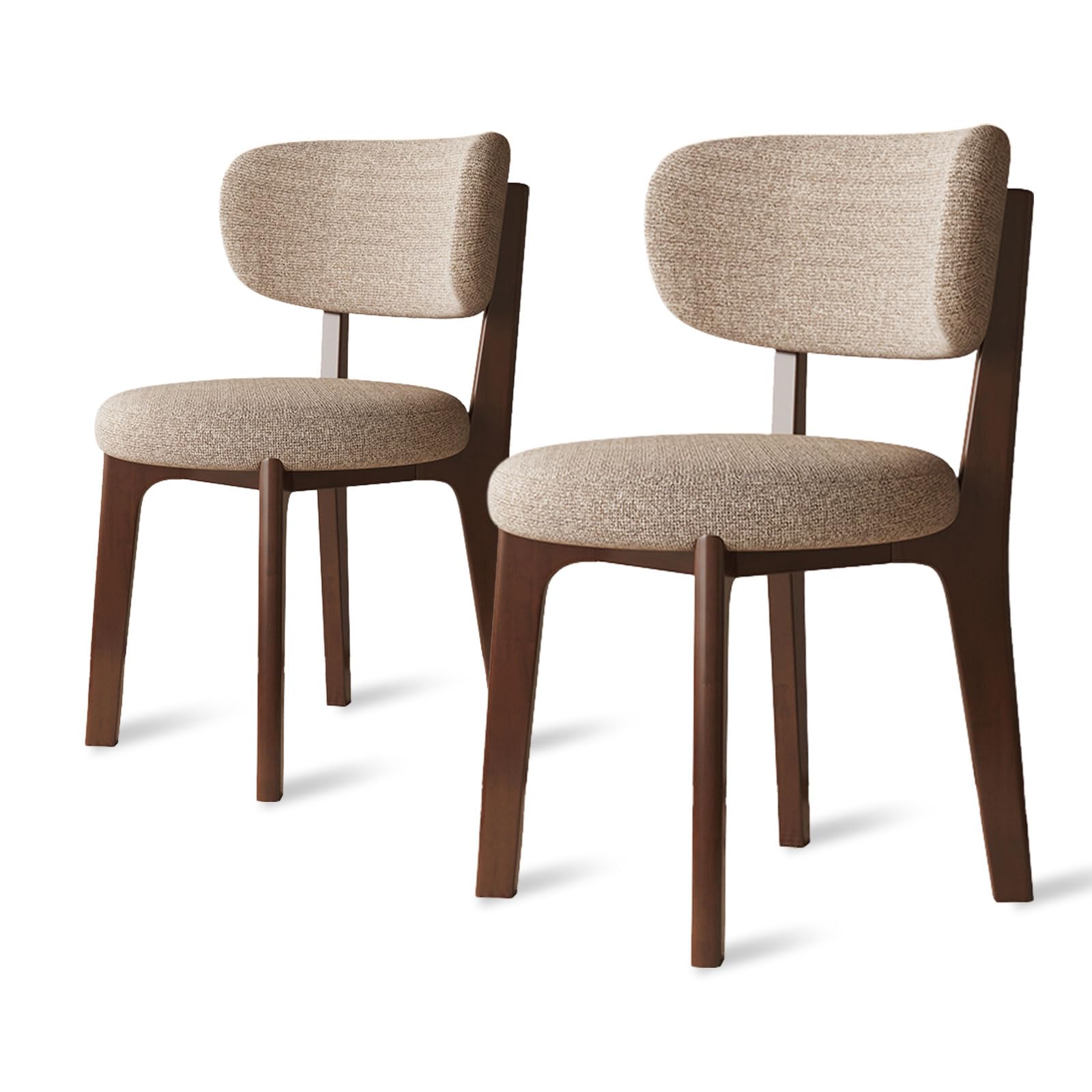 Wooden Dining Chairs Set of 2/4, Mid Century Modern Dining Chairs, Modern Fabric Thickening Upholstered Kitchen Side Chairs, Farmhouse Dining Chair