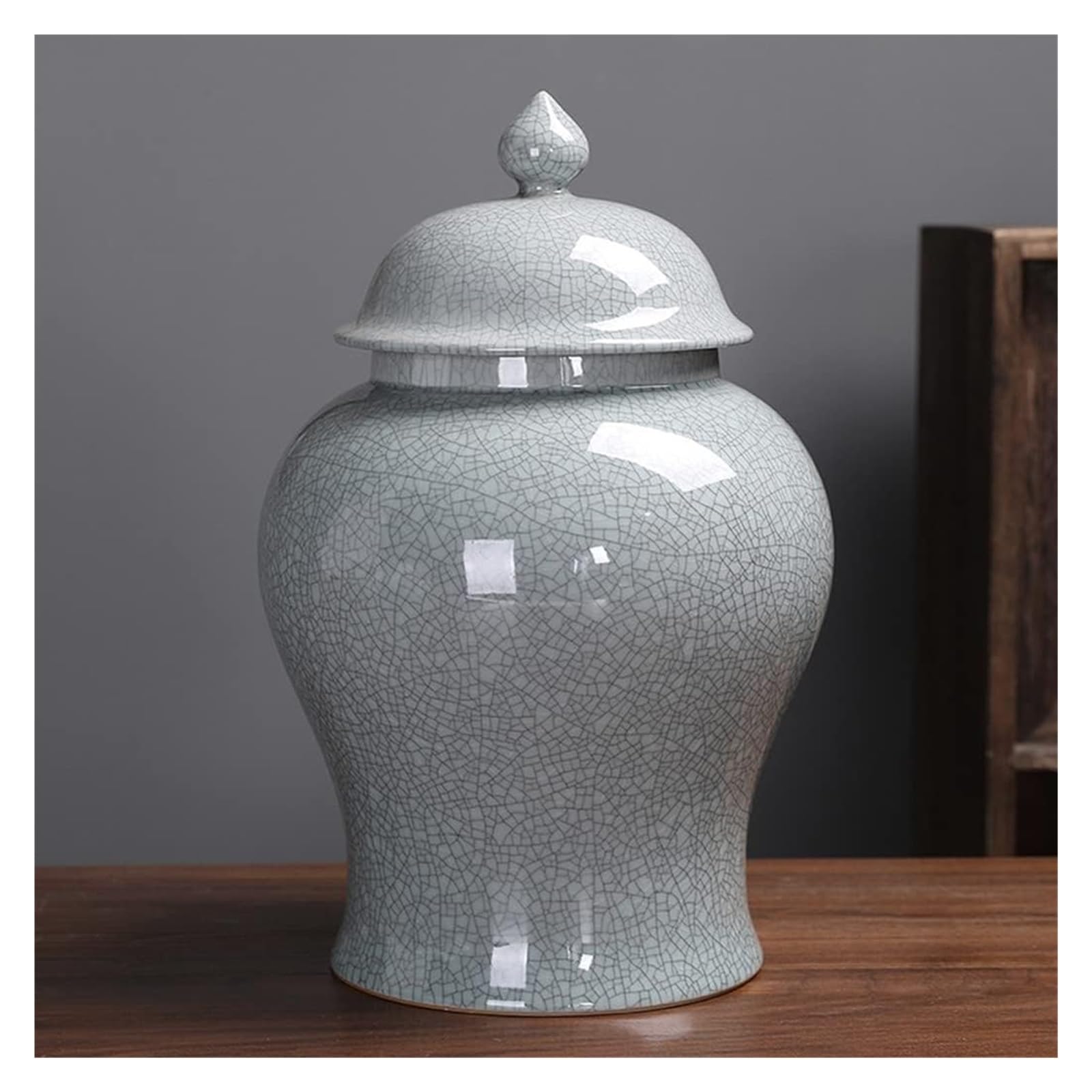 Słoiki z herbatą Jasnoszare porcelanowe ceramiczne słoiki na imbir z pokrywką Starożytny chiński słoik, dekoracyjne słoiki do przechowywania pojemników na herbatę do domu, biura, stołu, salonu A