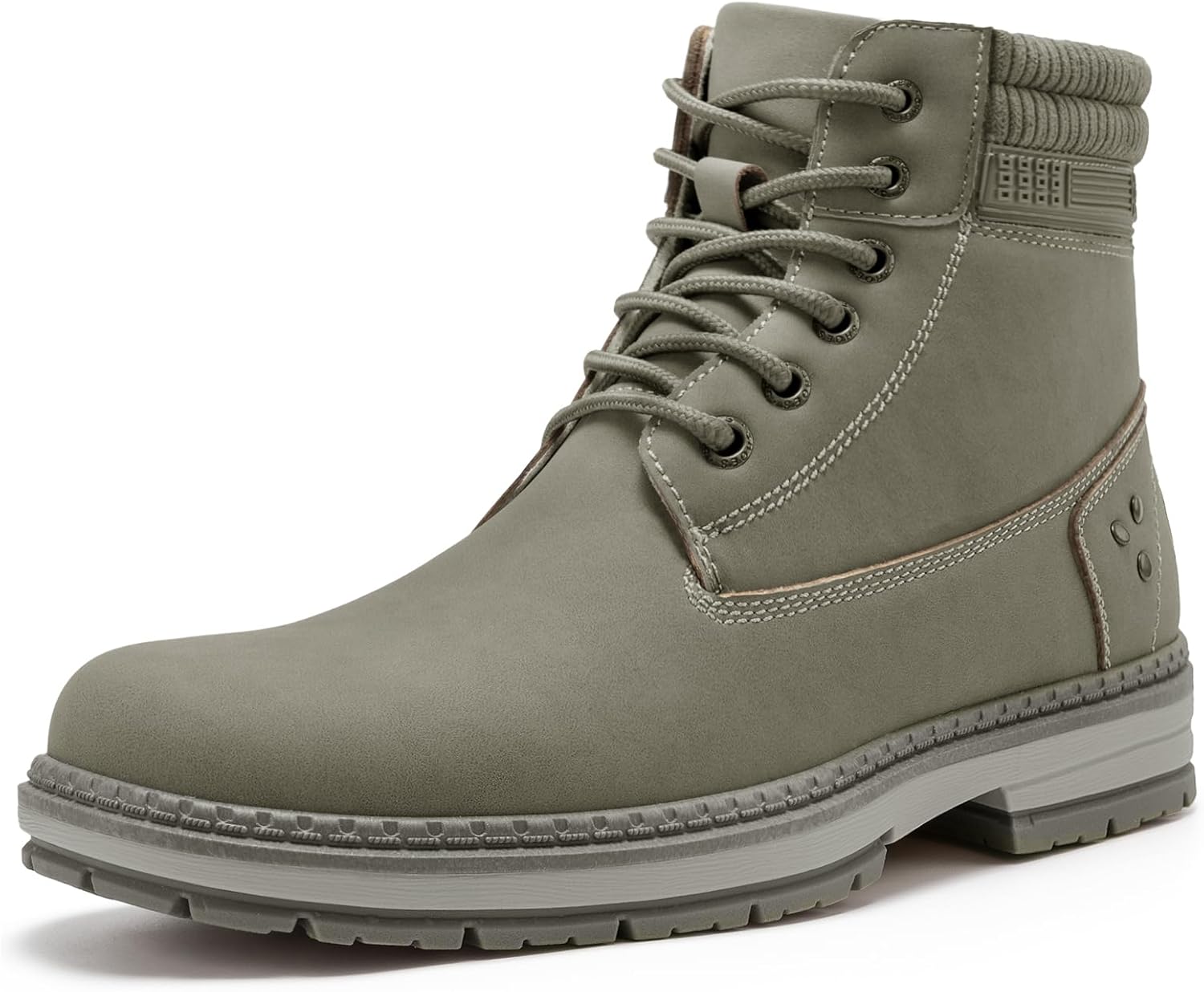 Athlefit Casual Men's Hiking Boots Fashion Lace up Combat Boots Low Heel Comfortable Ankle Booties