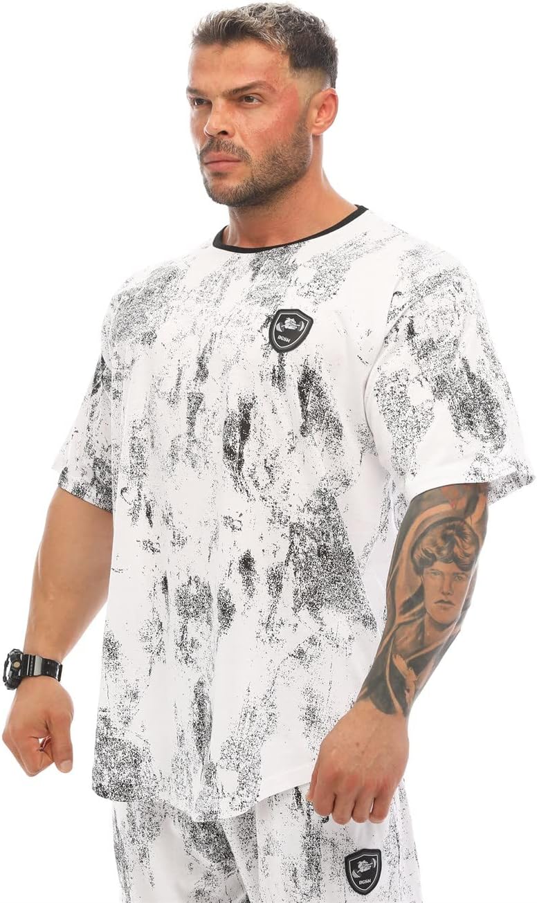 Men's Oversize T-Shirt 100% Cotton Gym Rag Top Active Tee