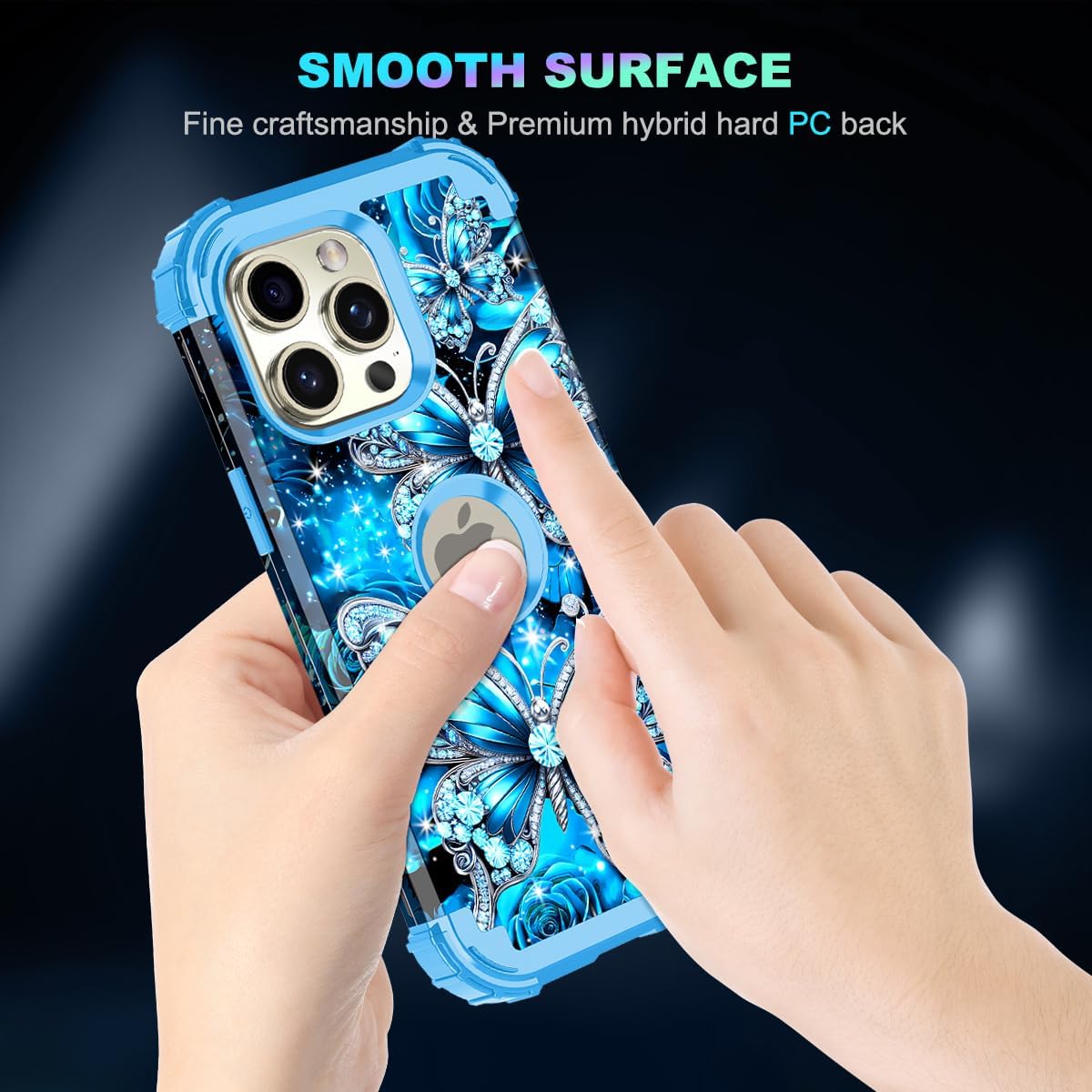 Casetego for iPhone 15 Pro Max Case,Glow in The Dark Three Layer Heavy Duty Sturdy Shockproof Full Protection Rugged Hard PC+Soft TPU Bumper Case for Apple iPhone 15 Pro Max 6.7 inch,Bright Blue - Image 7