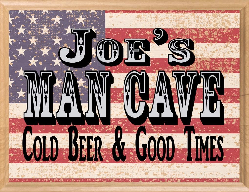 Custom Man Cave Sign Personalized Name - Wall Art Décor Gift for Him Men Father Husband or Grandpa